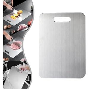Titanium Cutting Board - 100% Pure for Kitchen - Cutting Edge Hygiene & Durability, Home Cooking (2 Pcs)