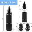20Pcs Anti Theft Spikes Extended Tuner Wheel/Rims Lug Nut M12X1.5+Socket (Black)