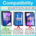 Case for Lenovo Tab M10 Plus 3rd Generation 10.6" TB-125FU/TB-128FU/TB-128XU Rugged Cover with 360 Rotating Kickstand Hand Shoulder Strap, Black