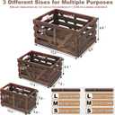 Nested Wooden Storage Crates Set of 3 (L,M,S),Farmhouse Decorative Boxes with Handles for Home Organization & Display