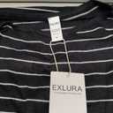 EXLURA Womens 2 Piece Sweater Sets Stripe Cap Sleeve Knit Tops Shorts Set Faux Cashmere Summer Beach Vacation Cruise Outfit, XS