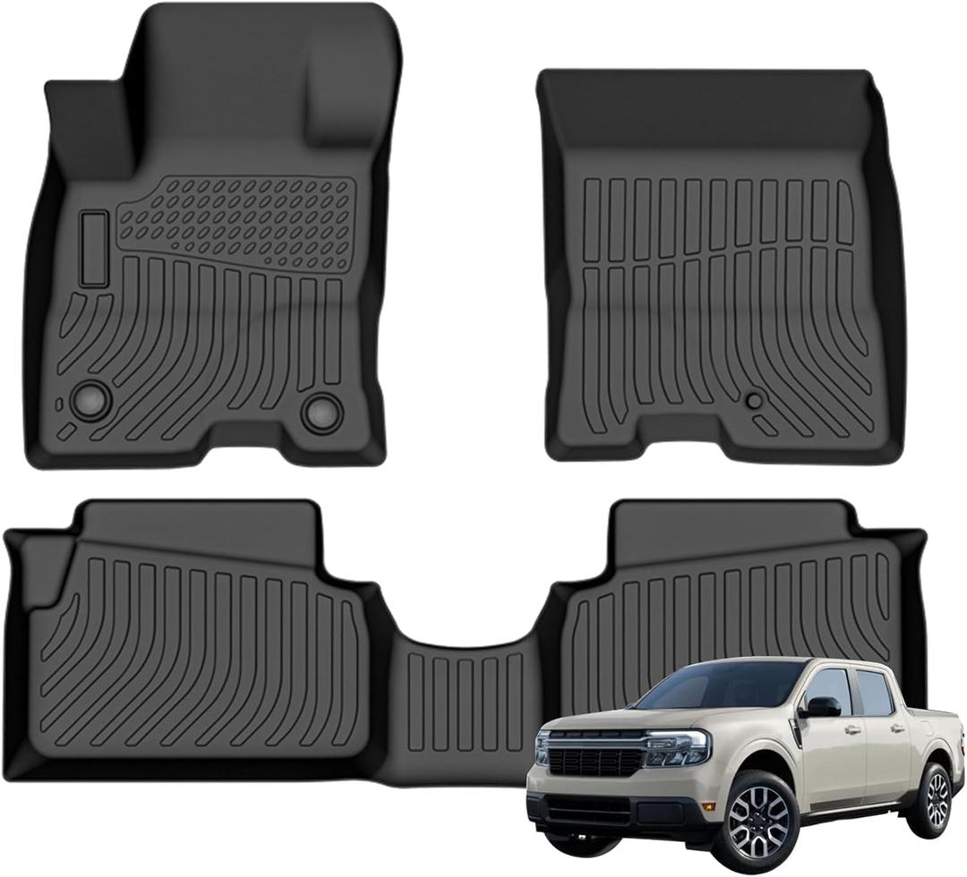 Priprilod Floor Mats Fit for Ford Maverick Hybrid 2022-2025 All Weather Protector TPE Floor Liners Custom Fit Car Mats Non-Slip,Only Fits Hybrid Models