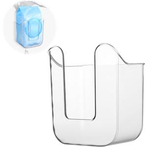 Wipes Dispenser Flushable Wipes Holder for Bathroom Wipe Container Clear Wipe Dispenser Wall-Mounted Tissue Box Wipes Holder for Bathroom Bedroom Kitchen (Transparent)