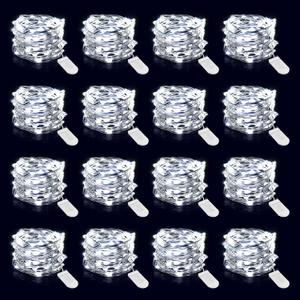 Onforu 16 Pack White Fairy Lights Battery Operated String Lights, 6.5ft IP67 Waterproof Twinkle Lights LED Lights for Strings Wedding Centerpiece Decor Christmas Bedroom