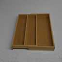 Large Bamboo Silverware Drawer Organizer Tray Kitchen Tool Drawer Divider Organizers Storage Expandable Cooking Utensil Organizer Wooden Cutlery Tray Spoon Flatware Organizers Utensil Holder Drawers ((8"-12.6")x 15.7")