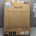 keny 36" Extra Tall Baby Gate for Stairs, 29"-42.5" Wide Auto Close Dog Gate, Pressure Mounted Easy Walk Through Pet Gate for Doorways, Durable Safety Stair Gate, White