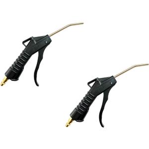 4" Stainless Steel Elbow Air Blow Gun with 1/4" Brass Plug Air Tools for Air Compressor Removing Dust Cleaning,2-Pack(Black)