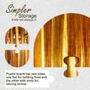 Charcuterie Board Set - 2 Pieces with Knife Set, Premium Acacia Wood Cheese Boards, Puzzle Shaped Serving Tray, Wedding & Bridal Shower Gift, Valentines Day Gifts