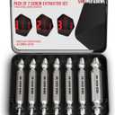 2 x 7PCS Screw Extractor Set for Iron Screws  Stripped Screw & Bolt Remover, High-Speed Steel Drill Bit Tool for Easy Removal of Rusted, Broken Screws & Nuts  Durable Gift for Men