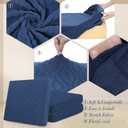 Newwiee 8Pcs Stretch Patio Cushion Covers Outdoor Cushion Covers for Patio Furniture Replacement Couch Sofa Slipcovers Jacquard Textured Soft Fabric Washable Furniture Protector(Navy Blue,Classic)