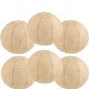 Hortsun 6 Pcs Print Burlap Paper Lanterns Classroom Decor,16 Inch