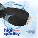 SCRUBIT Ice Scraper with Glove - Car Windshield Scraper for Ice and Snow w/Fleece Mitt - Quickly Scrape and Remove Snow While Staying Warm - Waterproof & Windproof - Car Scraper Snow Brush (Black)