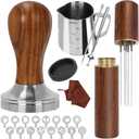 Y-Step 23 PCS Coffee Tamper Set, Espresso Accessories Kit Barista Kit, with Espresso Tamper 51mm, Coffee Stirrer, Frothing Pitcher, Tamper Mat, Latte Art Pen, Sandalwood Tamper for Espresso Machine
