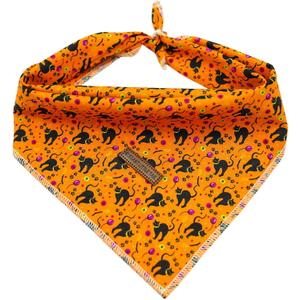 Elegant Little Tail Dog Bandana, Fall Halloween Adjustable Scarf Handkerchief Bib for Small Large Dogs, Boy Girl Square Kerchief (Small (Pack of 1), Cat)