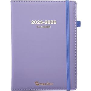Daily Planner 2025-2026, Academic Planner(July 2025 - June 2026) - One Page Per Day, Daily Monthly Agenda, 5.7" x 8.3" Appointment Book with Hourly Schedule and Monthly Tabs (Purple)