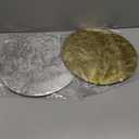 100 Pcs Disposable Gold Placemats Set 13 Inch Round Gold Foil Mesh Pressed Table Doilies Metallic Thin Mesh Table Runner for Home Decoration Dining Wedding Birthday Party