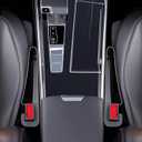 2 x 7F Short Car Organizers and Storage, Car Seat Gap Filler, Organiser Between Seat and Centre Console, Universal Car accessories, Fit SUV Truck Storage, Set of 2 - Black