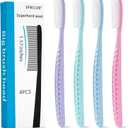 Long Medium-Sized Adult Toothbrush with Big Head, Stain-Removing, Cleaning and whitening, Individually Packaged, 4 Sticks