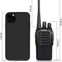pxton Walkie Talkies Rechargeable Long Range Two-Way Radios with Earpieces,2-Way Radios UHF Handheld Transceiver Walky Talky with Flashlight Li-ion Battery and Charger2 Pack