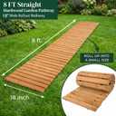 Plow & Hearth 8' Straight Outdoor Wooden Pathway | 18" Wide Rollout Outdoor Garden Walkway | Weather-Resistant Hardwood Cedar Board Walkway Landscape Edging | Decorative Lawn Patio Wedding Party