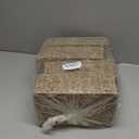 4 Small 3.6 QT Seagrass Wicker Baskets for Shelves, 10" Long Woven Pantry Organizers and Storage Basket, Decorative Ratten Shallow Rectangle Baskets for Organizing Countertop Kitchen