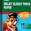 Uinkit 11x17 100 Sheets Photo Paper Glossy Inkjet 48lb Single Side Print Poster Playbill Obituary Papers for Funerals Bulletin Gallery Show Photographic 11 x 17 Copy Printing A3 Value Packed