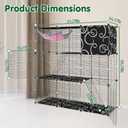 3-Tier Cat Cage, Indoor Cat Enclosures with Hammock Toy Bal Ladders, DIY Cat Playpen Detachable Metal Wire Kennels Kitten Crate Cats House Large Exercise Place for 1-2 Cats/Kitten, 42"x14"x42"