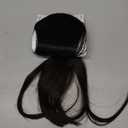 Clip in Bangs 100% Real Human Hair Extensions Wispy Natural Black Fake Bangs Hair Clip on bangs for women Fringe with Temples Hairpieces Faux Bangs for Daily Wear