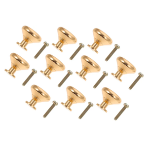 10pcs Simple Round Golden Knobs for Single Hole Pulls Elegant Cabinet Handles for Wardrobes Minimalist Design for Dressers and Closets