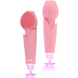 Facial Sonic Cleansing Brush, Rechargeable Waterproof Exfoliating Makeup Remover Massage Electric Cleansing Instrument, Men's and Women's Facial Wash - Pink
