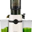 Cold Press Juicer Machines,Fretta Slow Masticating Juicer Machines with 4.25" Large Feed Chute,Fit Whole Fruits & Vegetables Easy Clean Self Feeding,High Juice Yield,BPA Free (White)