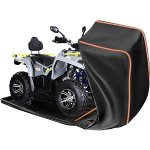 Full Enclosed ATV Covers Waterproof Outdoor Heavy Duty 4 Wheeler Cover All Season Weather Proof Quad Cover with Reflective Strips Fits ATV Length up to 94.5" Windproof Sunproof Dustproof