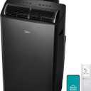 Midea Duo 14,000 BTU (12,000 BTU SACC) High Efficiency Inverter, Ultra Quiet Portable Air Conditioner, Cools up to 550 Sq. Ft., Works with Alexa/Google Assistant, Includes Remote Control & Window Kit (Black)