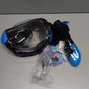 Greatever G2 Full Face Snorkel Mask with Latest Dry Top System,Foldable 180 Degree Panoramic View Snorkeling Mask with Camera Mount,Safe Breathing,Anti-Leak&Anti-Fog (Large/ X-Large, Blue Black)