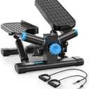 Steppers for Exercise at Home, Twist Stepper with 350LBS Loading Capacity, Mini Stepper with Resistance Bands, Hydraulic Fitness Stair Stepper for Home with LCD Monitor