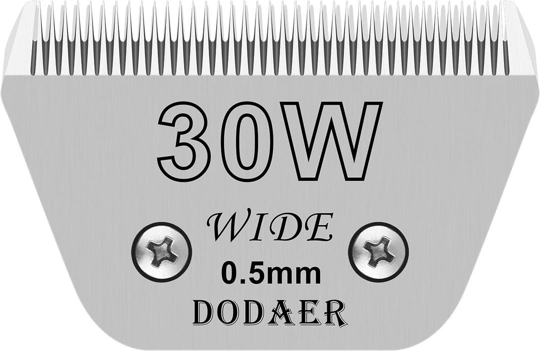 30W Detachable Dog Grooming Wide Blades, Compatible with Andis, Oster A5, Wahl KM10 Series Clippers, Cut Length 1/ 50”(0.5mm)