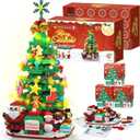 Advent Calendar 2025 Christmas Tree Building Blocks Set with LED Light, 24 Days Christmas Countdown Calendar Christmas Tree Building Blocks Xmas Gifts Toy Decorations for Adults Men Women Kids Teen Girls Boys
