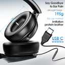 USB C Headphones Wired Headphones Over Ear with HD Mic, Lightweight Foldable Active Noise-Canceling Headphone for iPad/Sports/School/Travel/iPhone 17/16, Samsung S25/S24, Google Pixel 9,Ideal Gifts