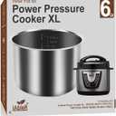 Genuine 6Qt Power Cooker XL Replacement Inner Pot Compatible with 6 Quart Power Pressure Cooker PPC770 PPC771 PPC770-1 PRO PCXL-PRO6 YBD60-100 WAL1 WAL2 Stainless Steel Inner Pot Parts - 6 QT