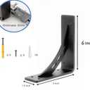 6 inch x 5 inch Heavy Duty Shelf Brackets ,Premium Alloy Metal Mantel Brackets (Set of 2) Fireplace Mantel Brackets - Countertop Support (6'' x 5 '')