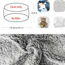 YudouTech (No Filler Bean Bag Chair Cover Without Filler,Big Round Soft Fluffy PV Velvet Washable Bean Bag Lazy Sofa Bed Cover for Adults,Living Room Bedroom Furniture Outside,5ft Black