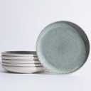 Pokini Ceramic Plates, 8.0 Inch Round Stoneware Salad Plates Use for Dessert, Salad, Appetizer, Microwave and Dishwasher Safe, Scratch Resistant Small Dinner Plates of 6