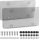 2 Pack License Plate Cover, Universal Fitment License Plate Protector, License Plate Frame for American Standard Cars,12.2"x6.3", 4 Holes with 8x5 Groups Screw Accessories