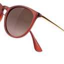 Vintage Round Polarized Sunglasses for Women Men Classic Retro Trendy Designer Style Sun Glasses UV400 Protection (Amber Frame(matte Finish)/Tea Lens)