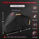 Comnova Motorcycle Cover 96 Inch - 600D Waterproof Outdoor Motorcycle Cover with Lock Hole, Powersports Vehicle Covers with All-Season Protection for Motorcycles