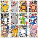 2 x Animal Stickers for Kids - 48 Pcs Safari Birthday Decorations Wild Zoo Jungle Stickers Party Decorations Favors Supplies Crafts for Kids Toddler Student Preschool Kindergarten Gift from Teacher