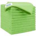 HOMEXCEL Green Microfiber Cleaning Cloth 12 Pack, 12.5 x 12.5 inch Microfiber Towels for Cars, Ultra Absorbent Car Washing Cloth, Lint Free Streak Free Cleaning Rags for Car, Kitchen, and Window