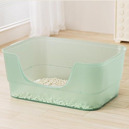 Extra Large Cat Litter Box with High Sides,Clear Jelly Color,Cat Boxes for Indoor Cats,XL Kitty Litter Pan,Jumbo Litter Box with Low Entry for Multiple Cats,Easy to Clean,Anti-Splashing