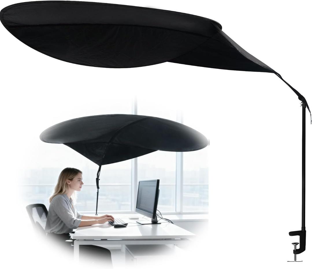 Office Cubicle and Desk Shade, Suitable for Cubicle to Block Light and Privacy Protection Cubicle Light Shield Black Diameter 65 inches