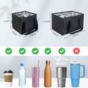 Reusable Drink Carrier with Handle, Insulated Drink Holder Bag with Adjustable Dividers, 600D Oxford Fabric Cup Carrier Drink Caddy for Delivery Car Coffee & Beverages, 4 Cups